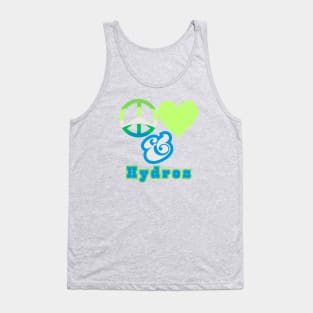 Peace, Love & Hydros - Retro Pop Electric Green Colorway Pacific Northwest Style Tank Top